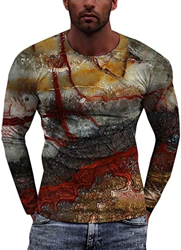חולצות מזדמנים לגברים רחוב 3D דיגיטלי מודפס עליון צוואר עגול עגול שרוול ארוך עליון