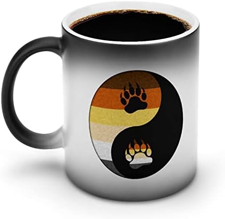 דוב הומו יינג יאנג חום שינוי ספל קסם קפה כוס קרמיקה תה כוס אישית מתנה עבור משרד בית נשים גברים 11 עוז