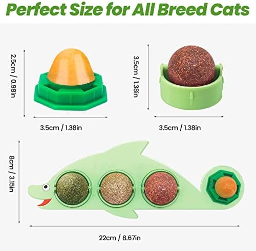 חיות מחמד שקופות חתול חתול קיר כדור צעצועי 4 ב1 חתולים ניפ צעצוע אורגני כסוף ללקק רולר סדק פינוקים