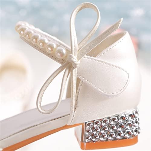 בנות סנדלי חורת שמלת נעלי חתונה מסיבת בוהן פתוח גליטר עקבים גבוהים עבור תיכון לנשף פעוט להחליק על נעליים