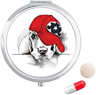 יפה כלב בצבעי מים בגדי איור גלולת מקרה כיס רפואת אחסון תיבת מיכל מתקן