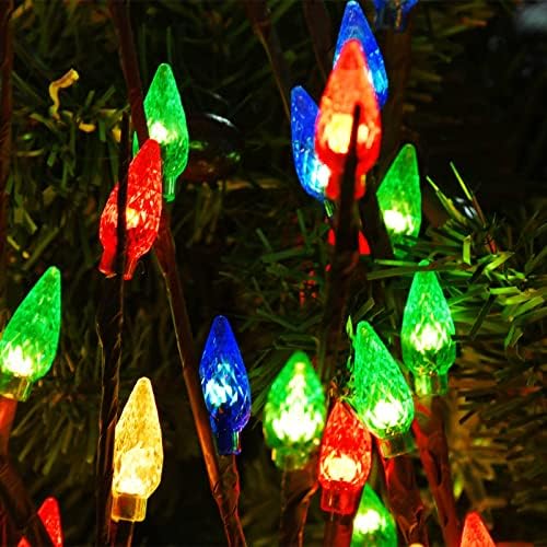 סט הומלו של 4 אורות מסלול חג המולד משודרגים משודרגים אורות חיצוניים, עצי חג המולד המונעים על ידי המים המופעלים