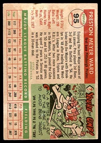 1955 טופס בייסבול 95 פרסטון וורד פיטסבורג פיראטים טוב מאוד
