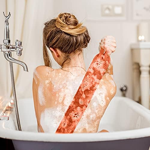 Veemoon Body Scruber כפפות רצועת מקלחת ספוג עם אדום ונשים כוללות כפפות רשת גוף רחצה קרצוף פילינג