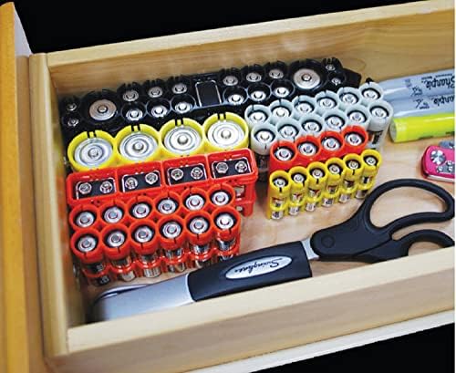 סטורסל מאת פאוורפקס מיכל אחסון סוללות-מכיל 12 סוללות, כתום