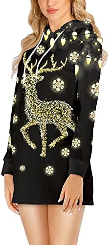 נשים מיינסקה שמלת ברדס חג המולד שרוול ארוך שרוול פלוס סווטשירטים סתיו חורפית נעימה בגודל