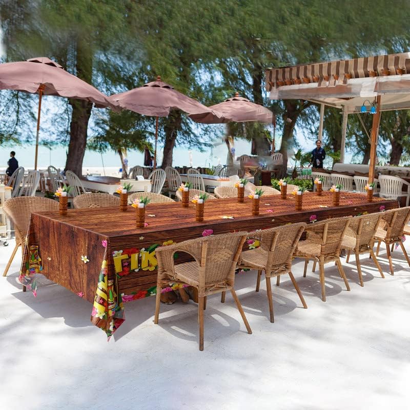 פרנדה טיקי מפת שולחן טיקי קישוטי ואאו שולחן כיסוי הוואי מסיבת פלסטיק שולחן בד חד פעמי טיקי טוטם דקור עבור