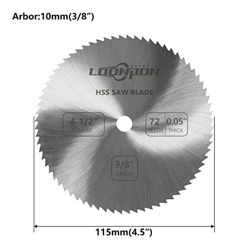Bihoo 4-1/2 '' HSS מסור מעגלי להב 72T, דיסק חיתוך פלדה במהירות גבוהה עם סרבור 3/8 לחיתוך אריחי מתכת מפלסטיק