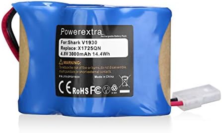 Powerextra Euro Pro Shark 4.8V 3000mAh עבור Shark X1725QN סוללה עבור V1700Z V1930 מטאטא אלחוטי