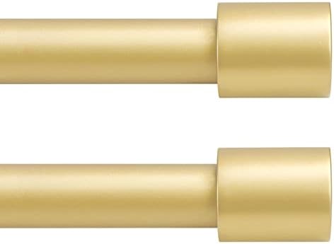 2 חבילות מוטות וילון זהב לחלון 28-48 אינץ ', מוטות וילון כבדים מוטות וילונות מתכווננים של טיפול