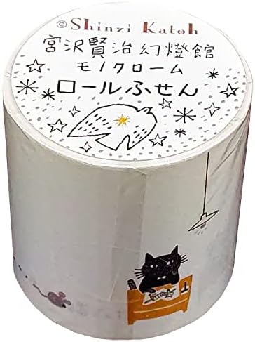 Shirido Kenji Miyazawa KS-RF-10011 רול תווים דביקים, משרד חתול, 6 ידיות, 1.8 x 2.4 אינץ ', 80 גיליונות, דבק