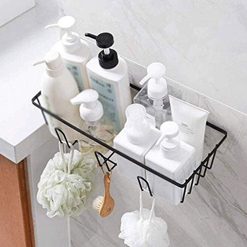 חוט מתכת UXZDX תלייה מקלחת מקלחת, מקום רחב במיוחד לשמפו, מרכך וסבון עם ווים לסכיני גילוח, מגבות ועוד