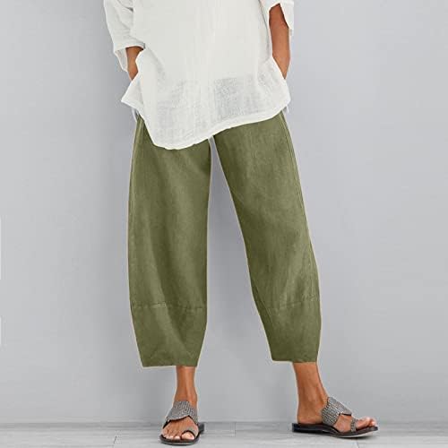 מכנסי טיול קפרי של קסילוצר נשים מכנסי כותנה קיץ מכנסי הכותנה לחוף חופשה לגברת