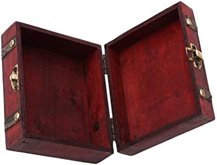 קופסאות מזכרת עץ דקורטיביות מעץ זמנים קופסאות שמירת מזכרת עם רצועות גזע אחסון וינטג 'עתיק