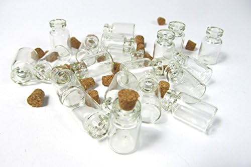 מינימבלים 20x בקבוקי מיני פקקים אחסון צנצנת זכוכית מיני 25 ממ בובה בית בובה