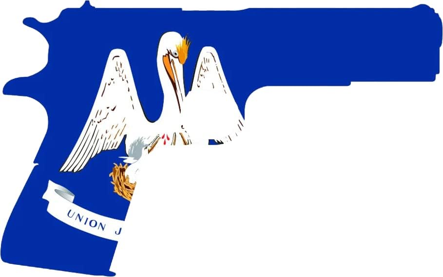 דגל לואיזיאנה 1911 מדבק דבק עצמי ויניל LA 2A זכויות אקדח MOLON LABE PRO - C3566 - 6 אינץ 'או