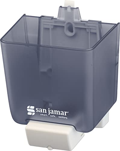 סן ג ' מר מתקן לסבון קלאסי לשירותים ציבוריים, ידני, קיר רכוב, למילוי חוזר, פלסטיק, קיבולת של 30 אונקיה,