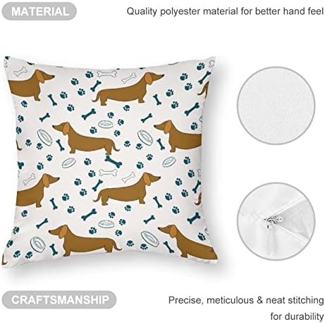 כלבים מצוירים של כלבים מצוירים הדפסי כרית מרובעת מארז כרית פוליאסטר כיסויי כרית לזרוק כיסויי כריות לעיצוב