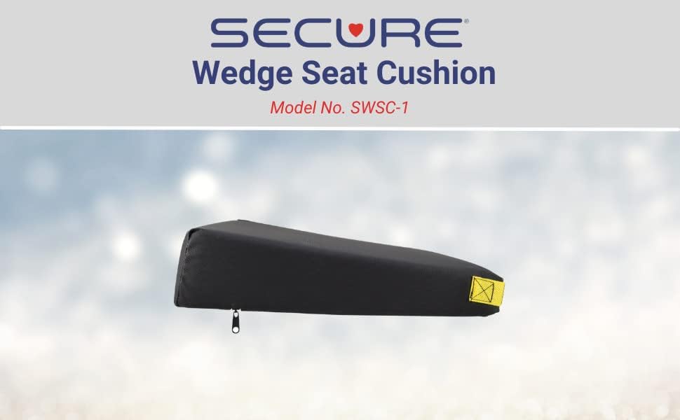 מאובטח SWSC -1 צפיפות גבוהה כרית מושב כיסא גלגלים עם רצועת בטיחות - לחץ הפחתת תמיכה ליבת קצף פנימית עם כיסוי ללא