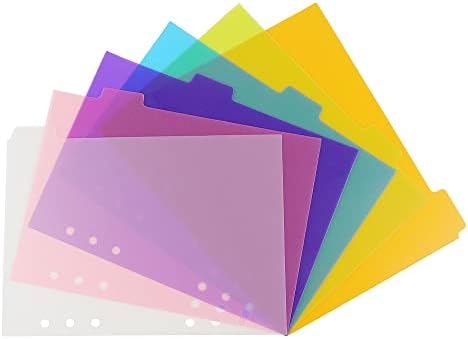 2 חבילה 6 קלסר חוצצים 6 כרטיסיות ברור פלסטיק קלסר מדד כרטיסיות מתכנן מחיצת עגול טבעת קלסר גיליון מגן