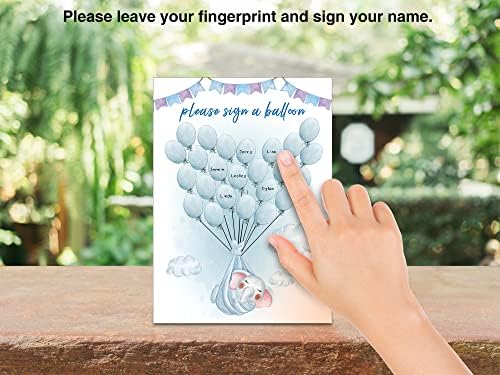 פיל בלון ספר אורחים משחק סימן, חתימת ספר אורחים עבור תינוק מקלחת יום הולדת מזכרת, 1 סימן-002