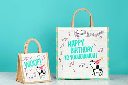 תארו לעצמכם מסיבת יום הולדת לכלבים צבעוניים 6 חבילות יוטה יוטה גדולה שקיות ניתנות להחלפה ייחודיות,