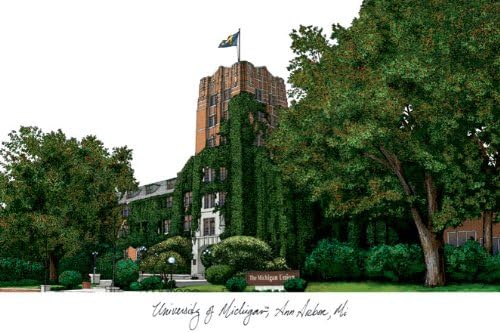 קמפוס תמונות המכללות מישיגן וולברינס יוניסקס רוח דיפלומה מנהטן שחור מסגרת עם בונוס ליטוגרפיה, שחור, אחד גודל