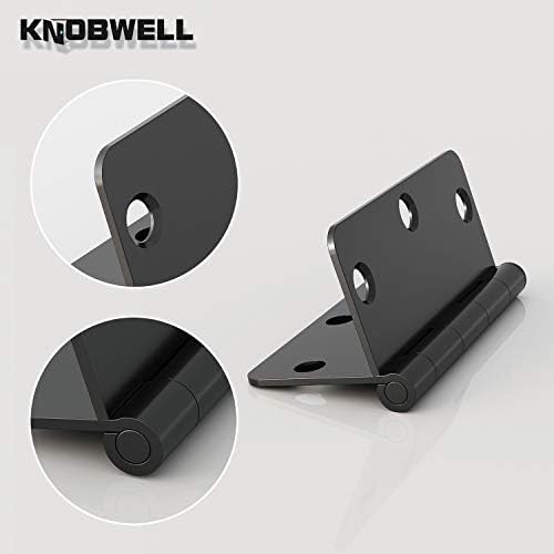 Knobwell 1 חבילה מט ציר דלת פנים שחורה - 3.5 אינץ 'x 3.5 אינץ