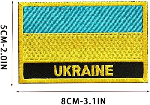 דגל אוקראינה רקמה טלאי ברזל על טלאים לבגדים שקיות ג'ינס טלאים תפירה אפליקציות מדבקות צבאיות טלאי רקמה לשקיות