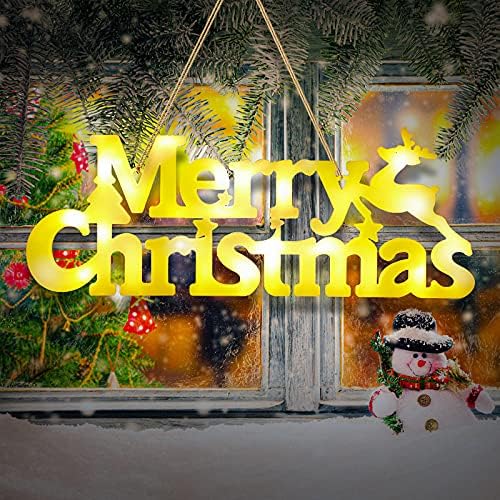 חג שמח שלט מואר מואר חוץ חג המולד קישודים להדלקת חלון לזר חלון 11 אינץ 'לולי חג מולד קישור תלוי מקורה