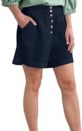 מכנסיים קצרים של אמצע הירך לנשים מותניים כותנה נשים אלסטיות קיץ מכנסיים קצרים מזדמנים וגלימות משי לנשים