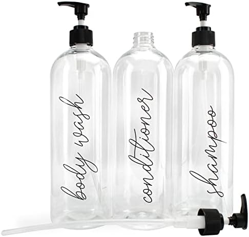 בקבוקי משאבת מקלחת קרנית; 32oz מכשירי משאבות לשמפו, מרכך ושטיפת גוף
