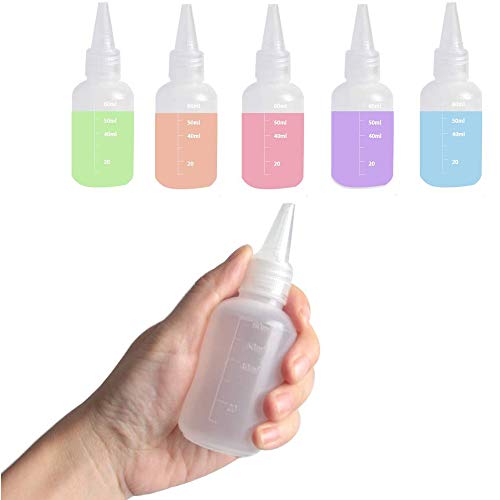 10 יחידות PE ריקות PE בקבוקי דבק פלסטיק בקבוקי טפטפת שמן, מתקן נוזלים ברור עם מכסה הברגה על מיכל פיגמנט