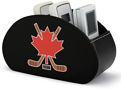 קנדה הוקי מייפל מודפס טלוויזיה מרחוק מארגן מרחוק מחזיקי בקרת קופסאות PU מעור 5 מיכל אחסון תאים