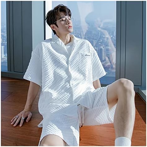 N/A חולצות שחורות לבנות מכנסיים קצרים קופסת אימונית קיץ בגדי זכר קניות בגדי רחוב קוריאניות