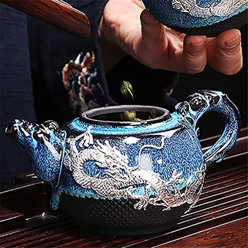 כבשן הכסף של IRDFWH הופך לסט תה קרמיקה רטרו בסגנון סיני, קומקום קרמיקה, סט תה ביתי