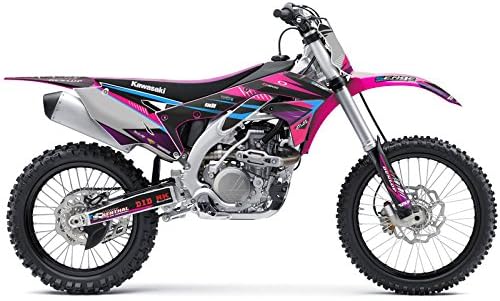 -2018 KX 450 F Sulge Purple Senge Graphics ערכה שלמה עם Rider I.D. תואם לקוואסאקי