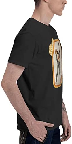 כותנה רכה של גברים שרוול קצר שרוול צווארון חולצות טריקו חולצות טי גרפיות מצחיקות שחור-שחור