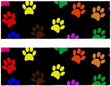 Guerotkr 2 PCS, מגבת יוגה, מגבות כושר, מגבות זיעה לחדר כושר, מגבות אימון, דפוס שחור דפוס שחור של כלב צבעוני כלב.