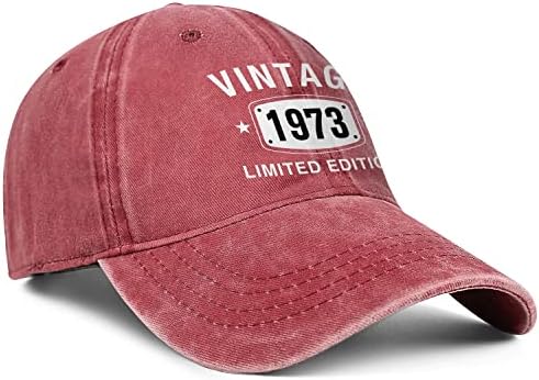 50 יום הולדת מתנות לגברים נשים 1973 כובעי בציר 50 שנה ישן רקום בייסבול כובע