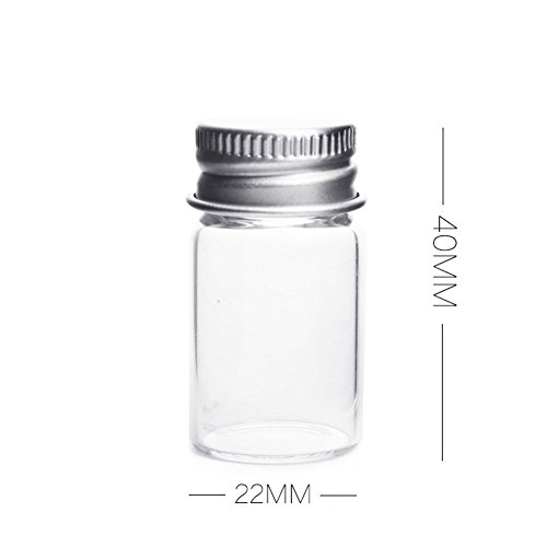 10 יחידות 7 מיליליטר ריק מדגם זכוכית בקבוקי בקבוקונים צנצנות מכולות עם אלומיניום בורג כובעים, ברור