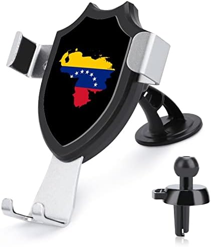 מפת דגל של הרכבה על טלפון וונצואלה לרכב לוח מחוונים לרכב אוניברסלי עם מחזיק טלפון סלולרי של כוס היניקה