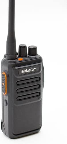 Bridgecom Echo - GMRS כף יד עם חבילת רדיו עם שני אוזניות בסגנון אבטחה - קל לשימוש - 3 וואט של כוח שידור,
