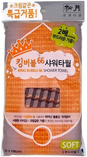 Songwol King Bubble 66 קוריאני 1 גוף המותג פילינג פילינג מקלחת ניילון אמבטיה מגבת במד מגבת