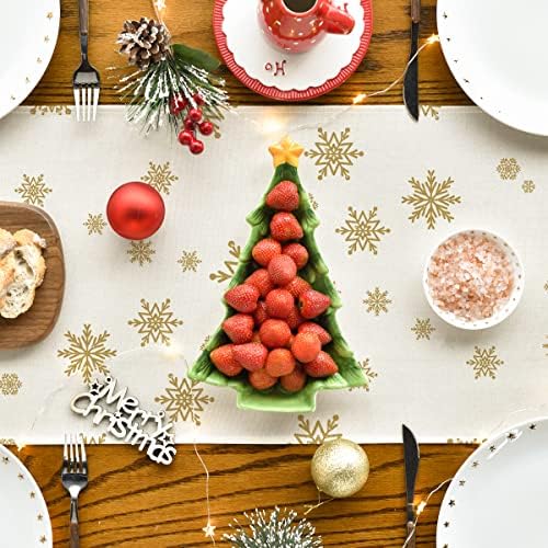 מצב ארטואידי עצי חג המולד קרדינלים מתנות פתיתי שלג רץ שולחן חג המולד, קישוט שולחן אוכל מטבח עונתי למסיבה