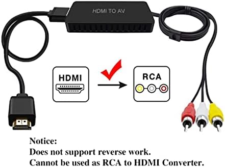 ממיר HDMI ל- RCA HDMI למתאם AV תואם ל- Apple TV, Xiaomi Mi Box, Box TV Android, Roku, Fire