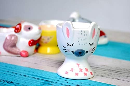 בעלי החיים צורת ארנב רחיץ קרמיקה ביצת כוס מחזיק ביצים קשות מיכל מיקרו לארוחת בוקר ילדים למבוגרים