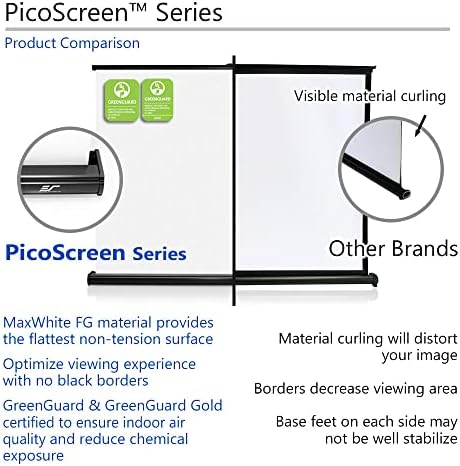מסכי עילית סדרת ™ Picoscreen ™, 35 אינץ '4: 3, משקל קל משקל שולחן-על-אפ קלטת סרט/ מסך הקרנת משרד, MaxWhite®