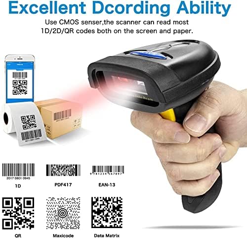 Netum NT-1228BL 2D Barcode Scanner, תואם ל- 2.4G Wireless & Bluetooth ו- USB חיבור קווי, חיבור טלפון חכם,