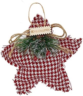 בלסאם גרלנד 15 סמ עץ חג מולד עץ חמישה מחודדים לקישוט בד כוכב תליון עץ חג המולד תליון